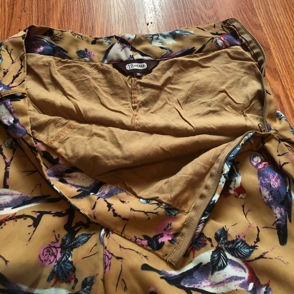 Bell bottom bird pattern dress pants - Picture 6 of 12